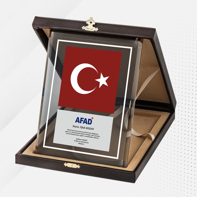 Ay Yıldız Cam Plaket