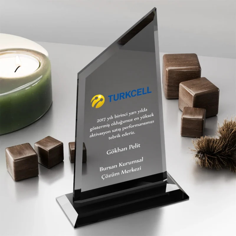 Füme Kristal Plaket