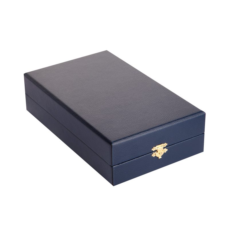 Lacivert Deri Plaket Kutusu