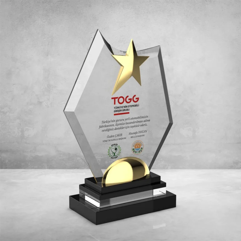 Yıldızlı Cam Plaket