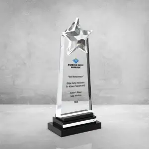 Yıldızlı Vip Cam Plaket