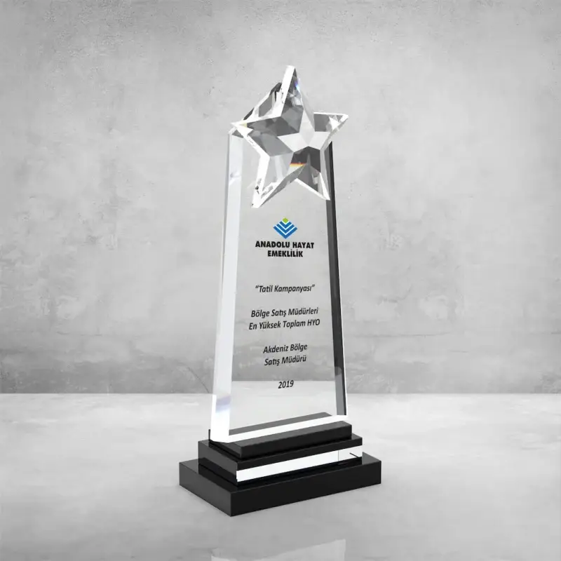 Yıldızlı Vip Cam Plaket